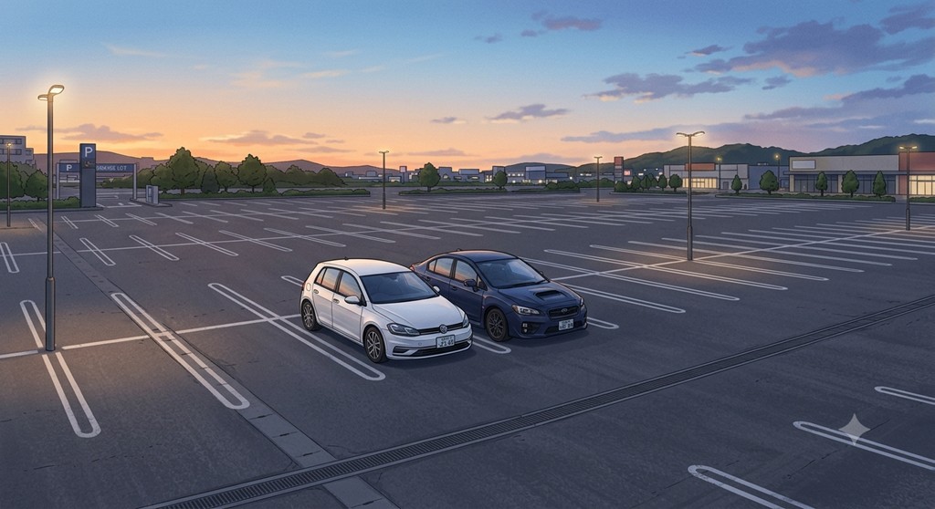 広い駐車場なのにの挿絵