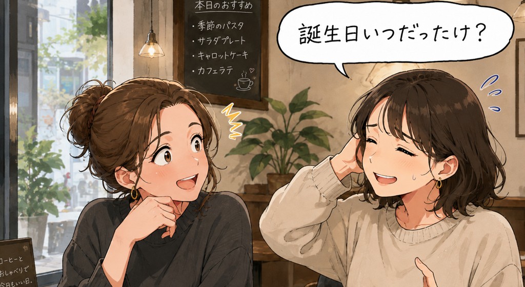 友人からの誕生日の確認の挿絵
