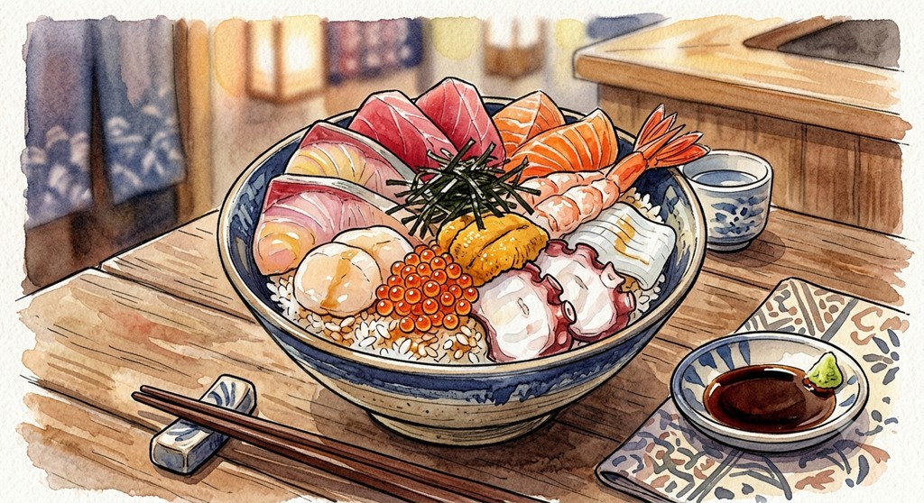 海鮮丼の挿絵